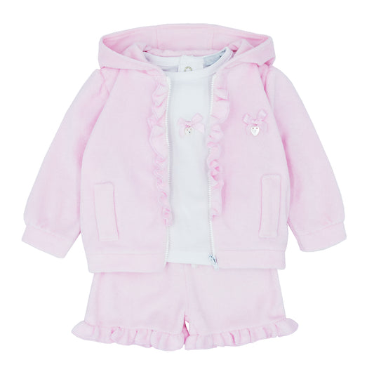 Blues Baby Girls Siena Collection Pink Terry Towelling Three Piece Set