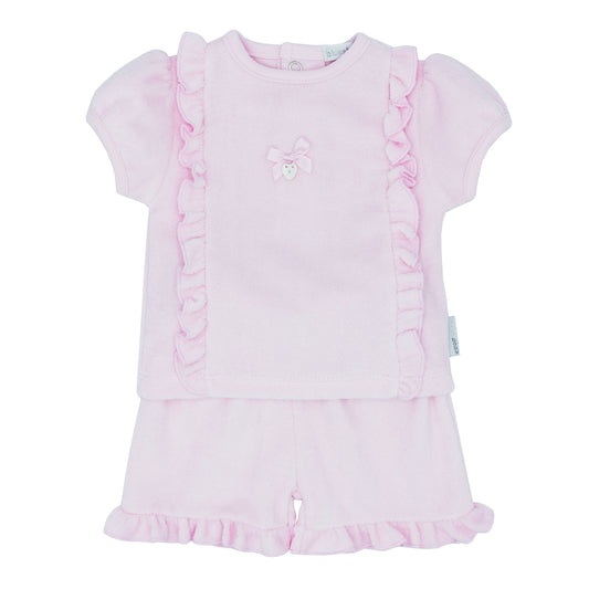 Blues Baby Girls Siena Collection Pink Terry Towelling Shorts Set