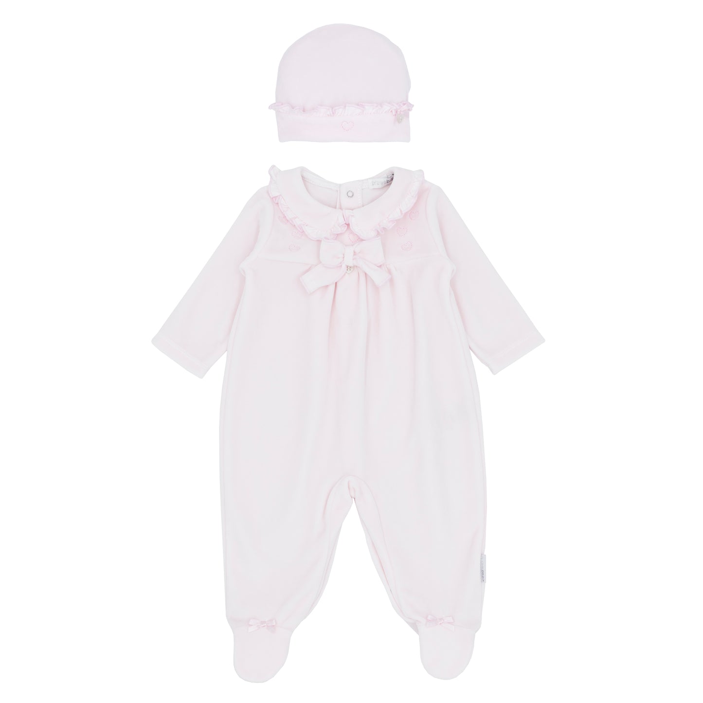 Blues Baby Girls Almelo Pink Velour with Hat
