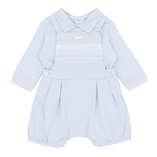 Blues Baby Boys Beaumont Baby Blue Bloomer Dungaree Set