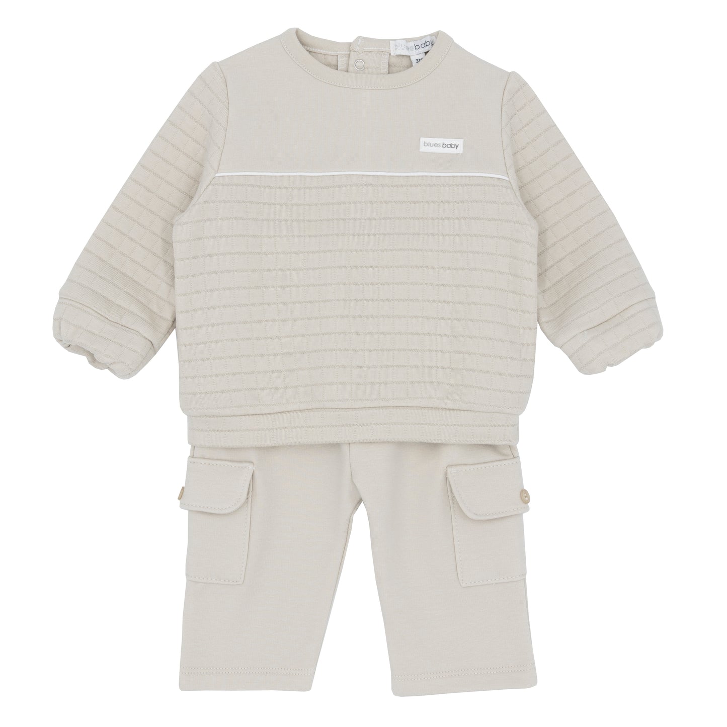 Blues Baby Boys Amsterdam Beige Crew Neck Sweathirt and Trousers