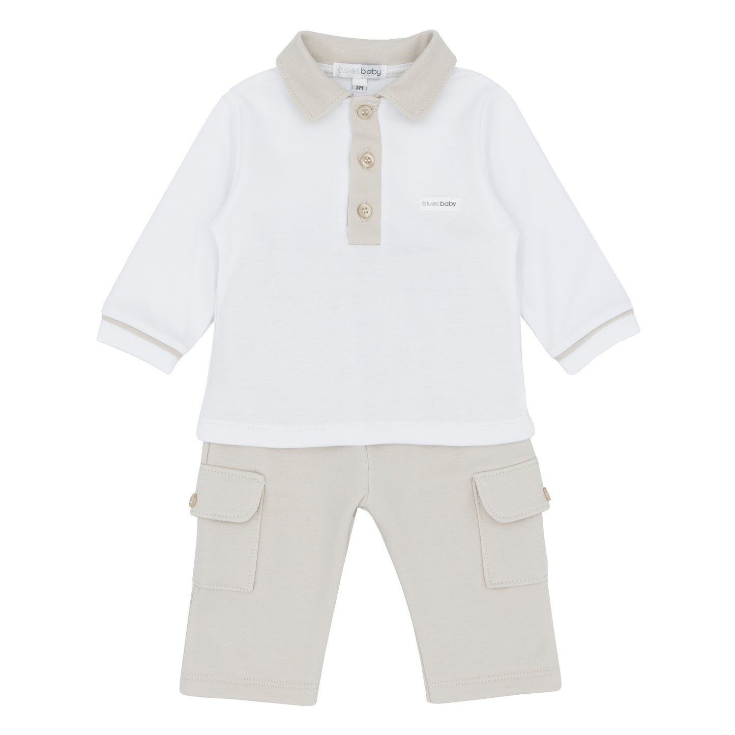 Blues Baby Boys Amsterdam Beige/White Polo and Trousers