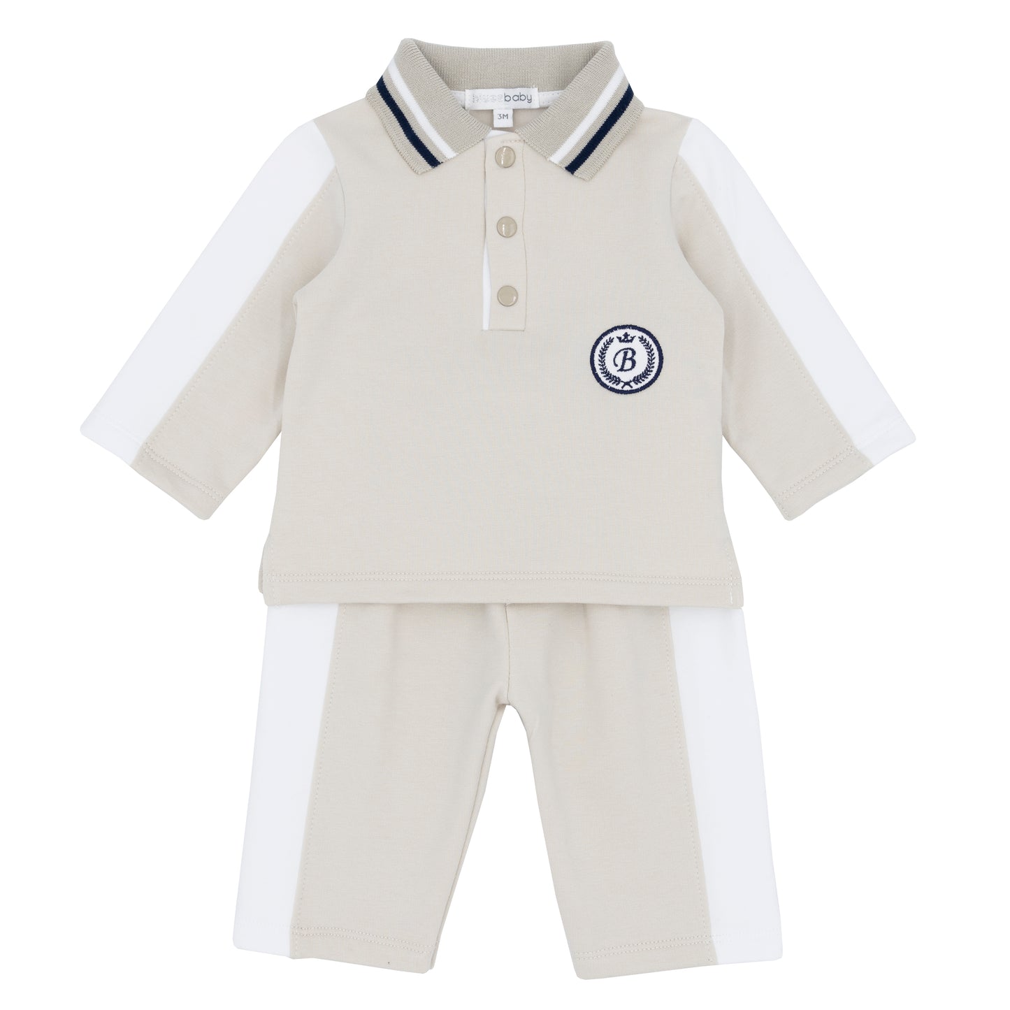 Blues Baby Boys Brussels Beige Polo & Trousers Set