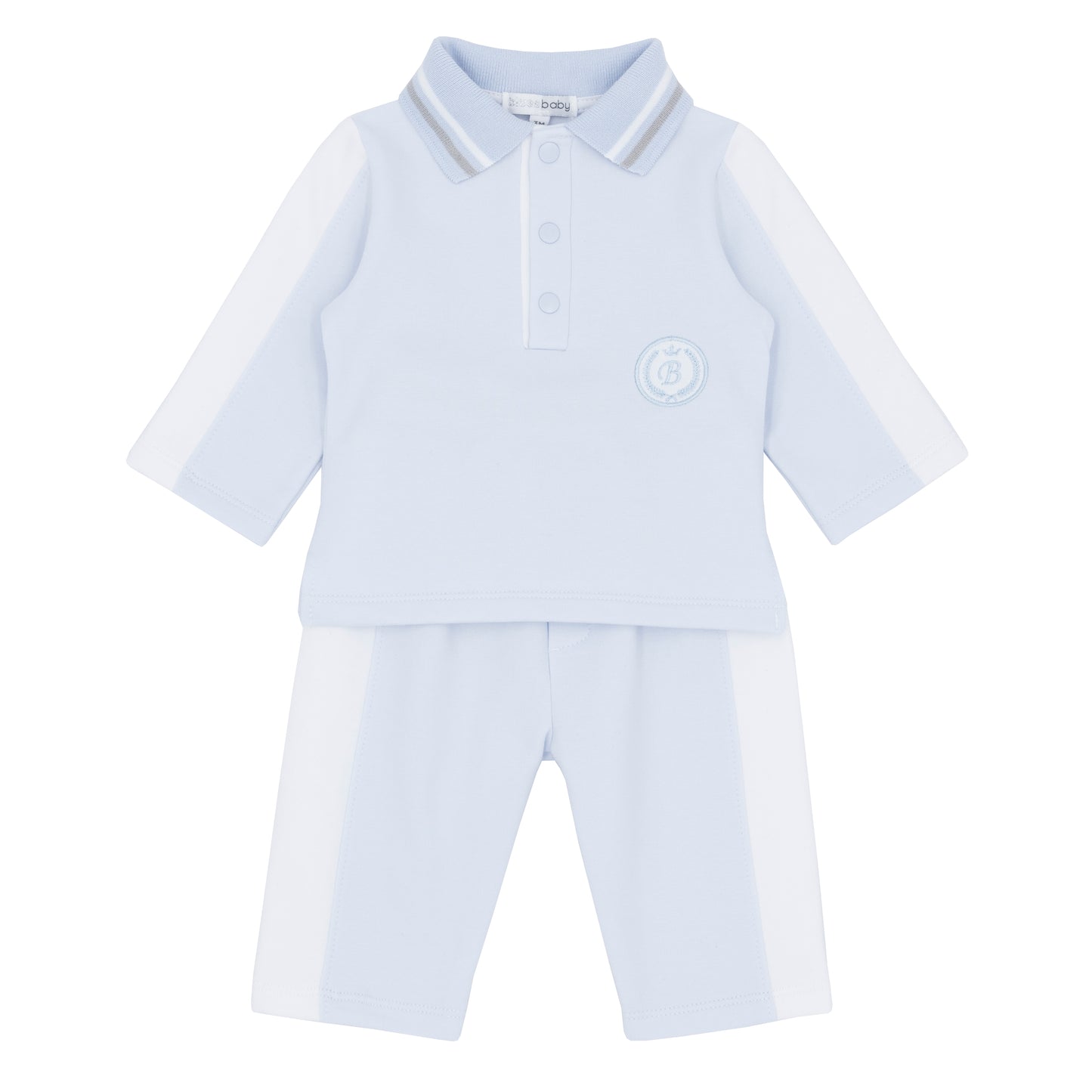 Blues Baby Boys Brussels Baby Blue Polo & Trousers Set