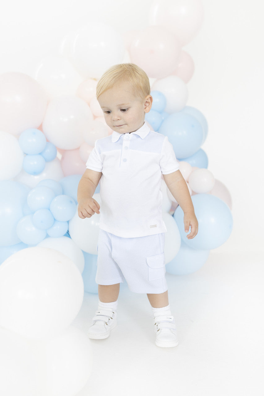 Blues Baby Boys St Malo Blue Polo Shirt & Shorts Set