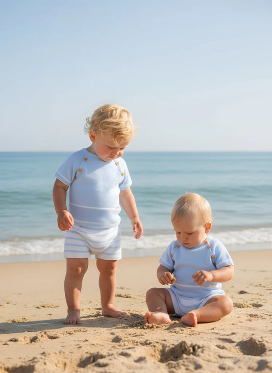 PEX Boys Casper Shorts Suit Blue/White