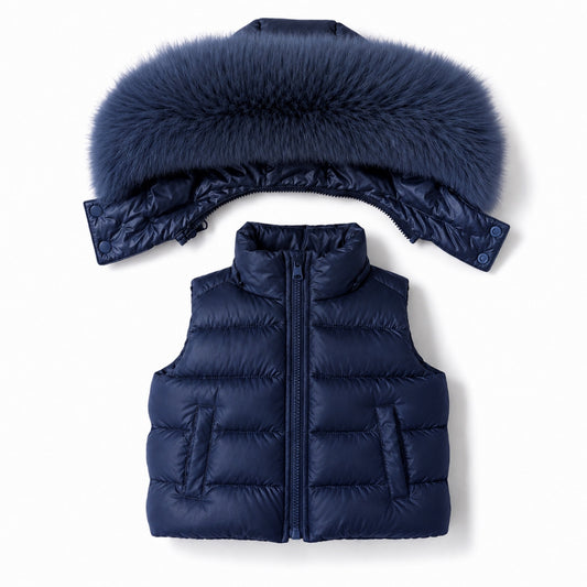 Pre-Order | Limited Stock | EvaBella Signature Faux Padded Gillet| Navy Blue