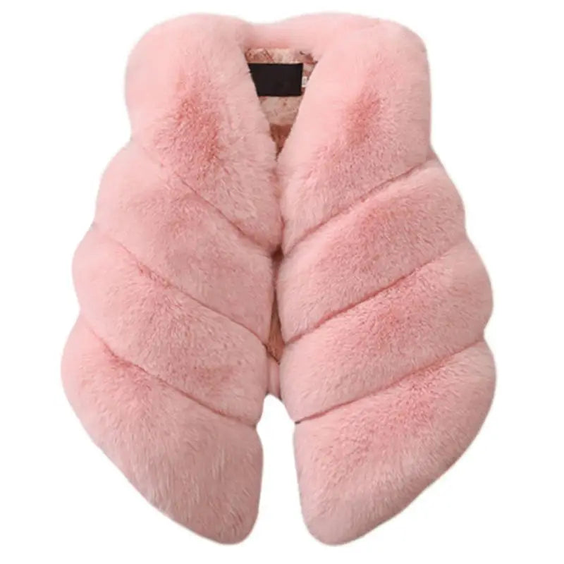 Girls Faux Fur Pink Gillet