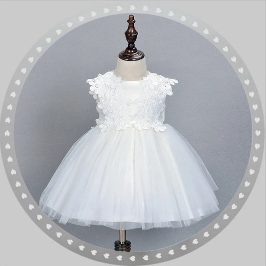 Christening White Dress with Lace finish *
