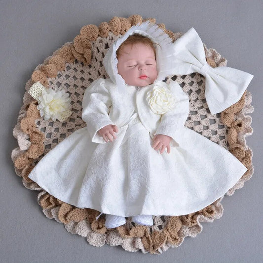 Girls White Christening/Occasion Dress, Jacket and Hat *