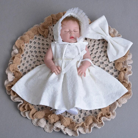 Girls White Christening/Occasion Dress and Hat *