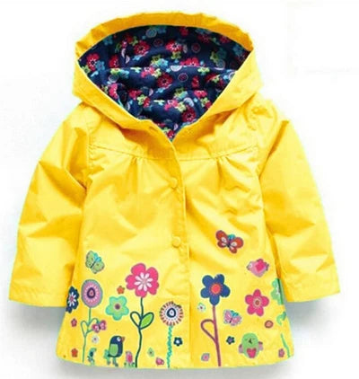 Girls Yellow Floral Rain Mac *