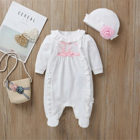 New Baby Long Sleeve Sleepsuit and Hat *