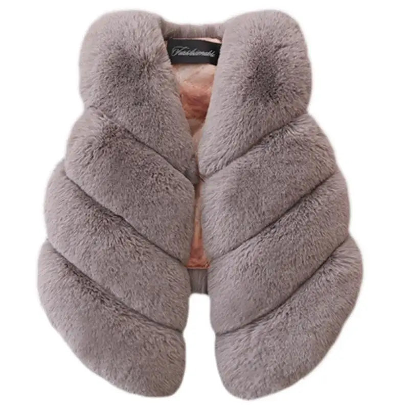 Girls Faux Fur Grey Gillet