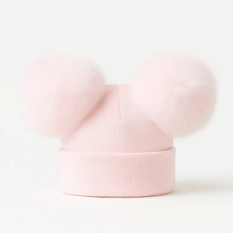 EvaBella Double Pom Pom Hat Pink Poms
