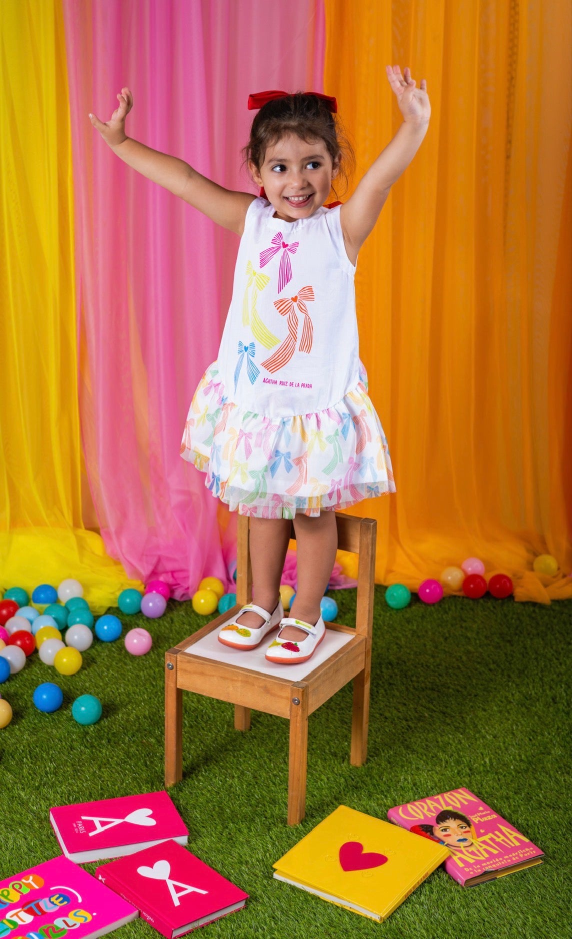 Agatha Ruiz de la Prada Pink Bow Frill Dress