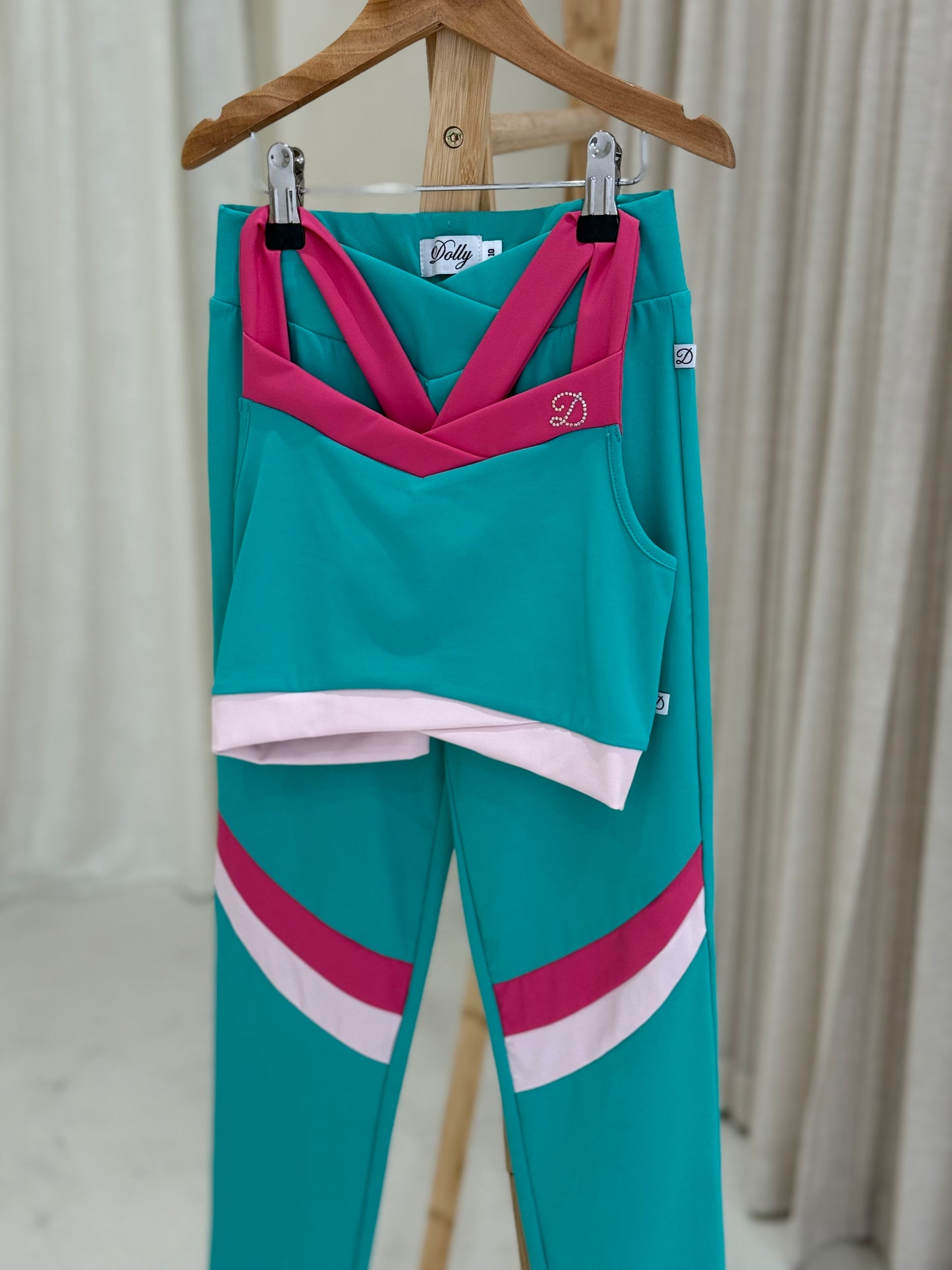 D by Dolly Cross Over Aqua Leggings Set *Preorder
