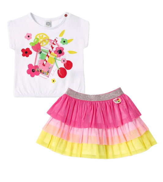 Tuc Tuc Girls Colourful Tulle Skirt and T shirt set