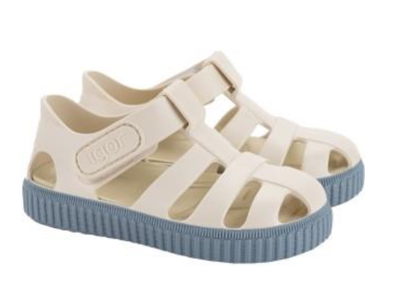 Igor Jellies Nico Sandal Marfil upper and Oceano Blue Sole