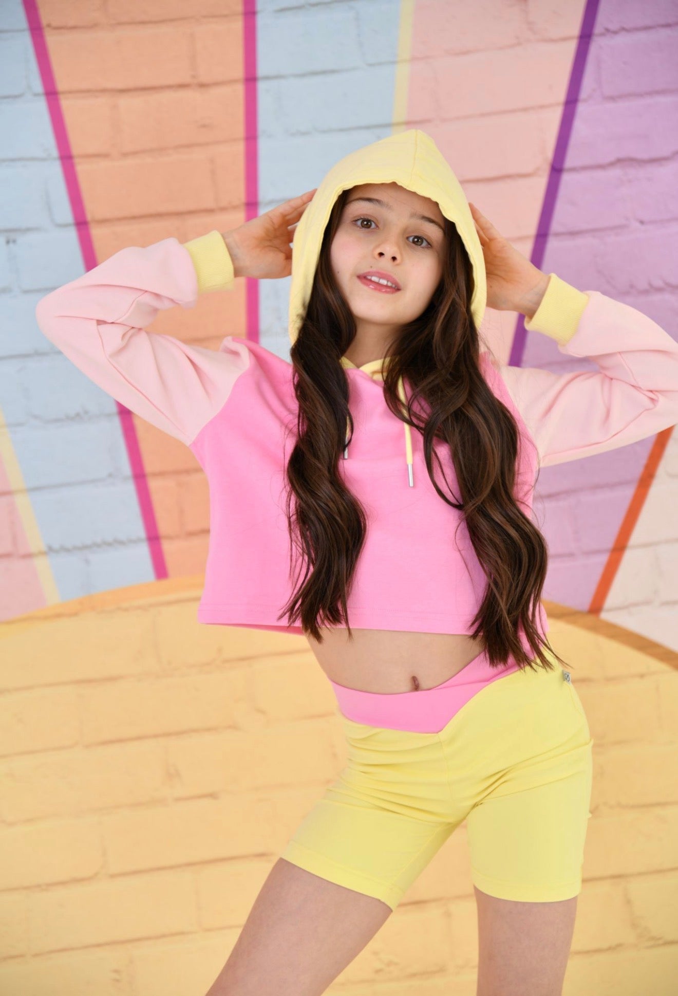 D by Dolly Pink Sorbet Cropped Hoodie *Preorder