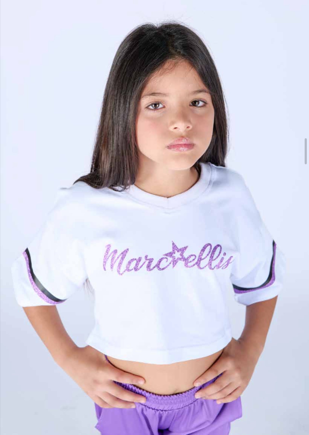 Marc Ellis Junior Girls White Shorts & T Shirt Set