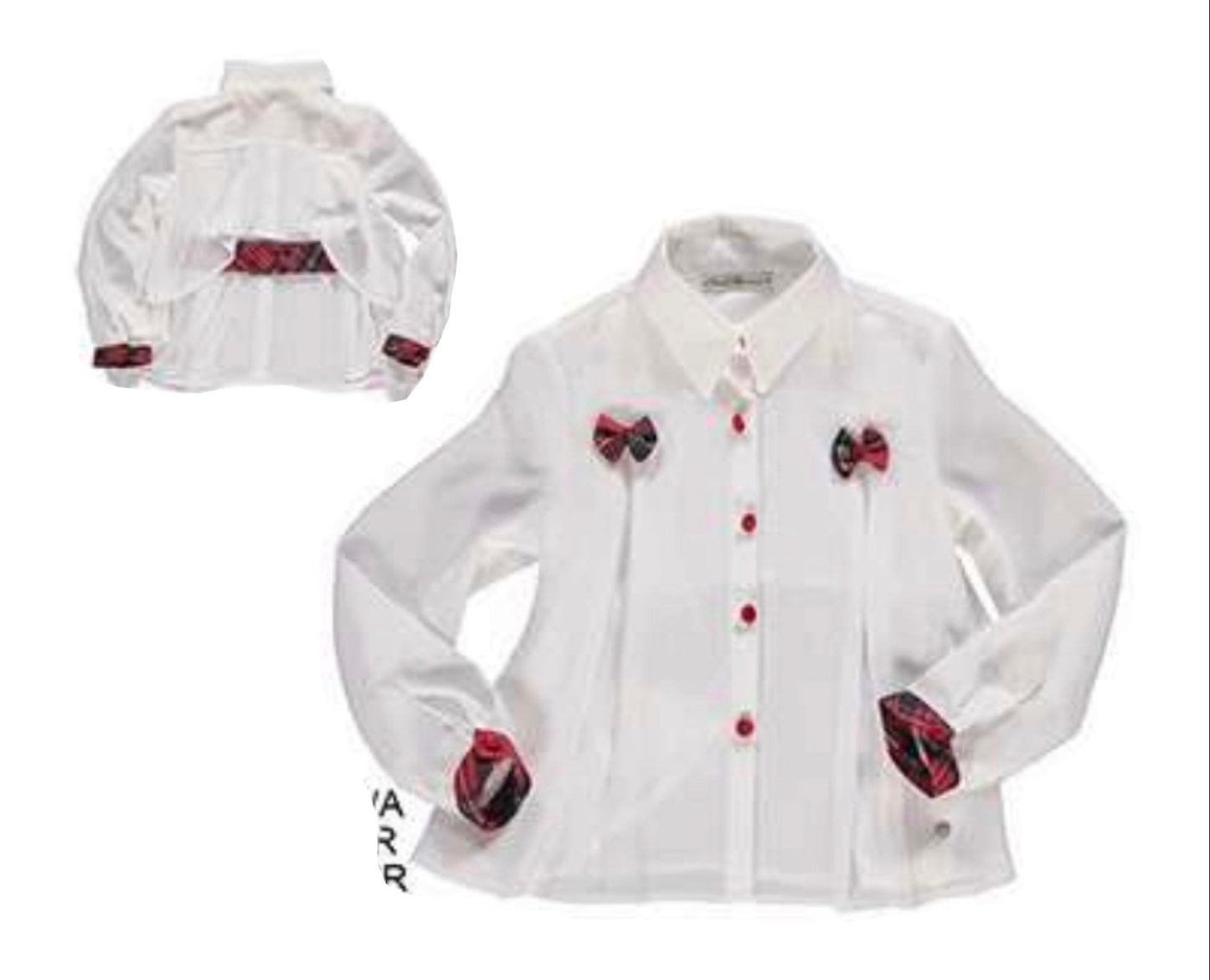 Piccola Speranza Girls White Shirt and matching Tarten Shorts Set