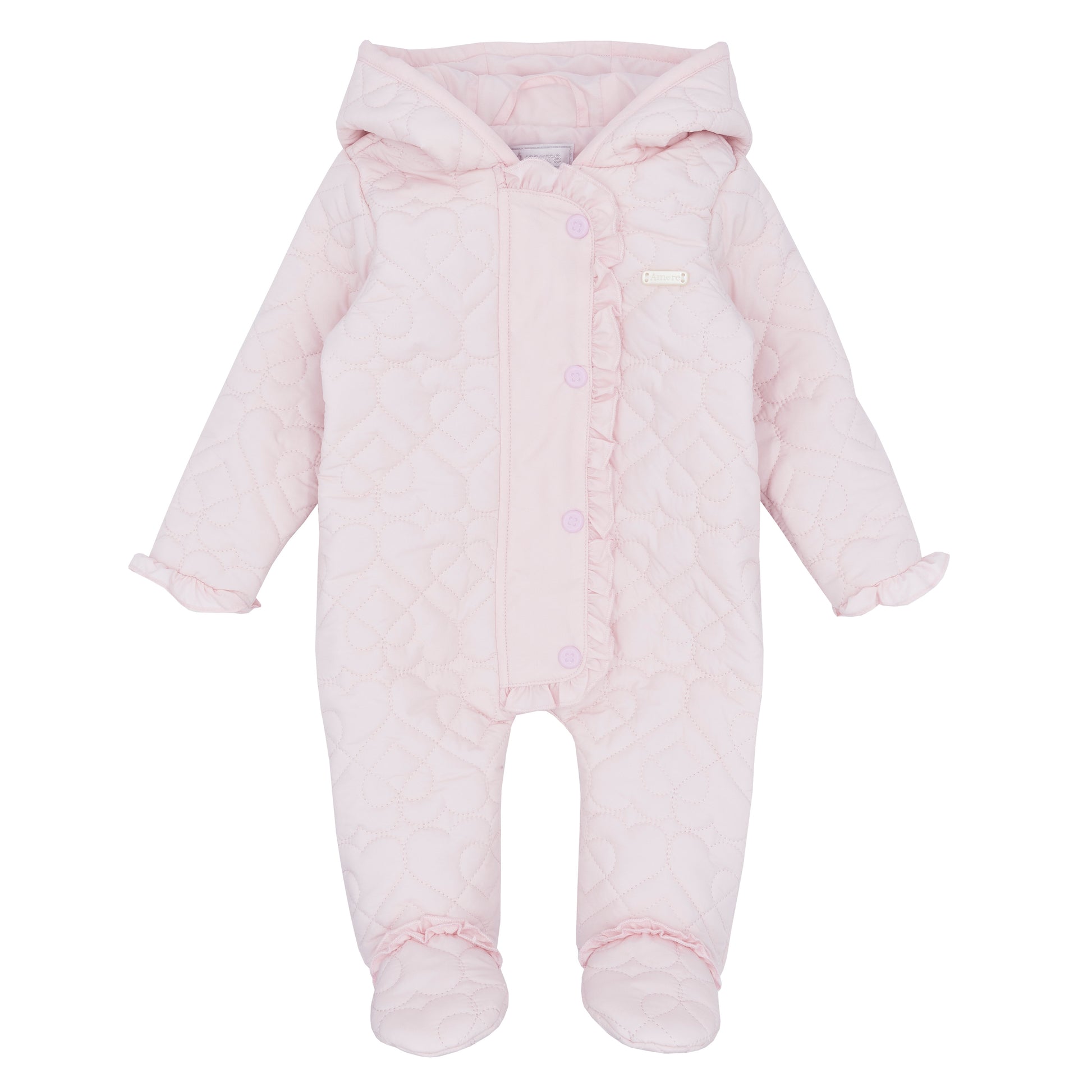Amore Girls Pink Quilted Snow Suit