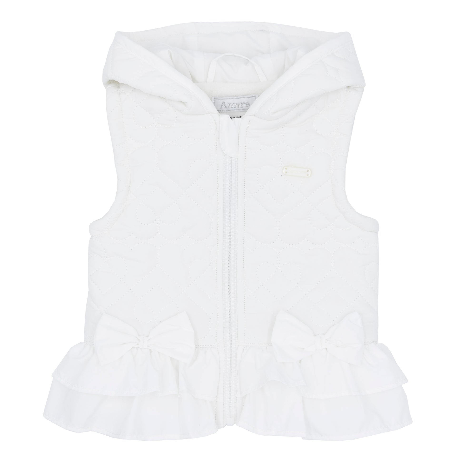Amore Girls White Quilted Gillet