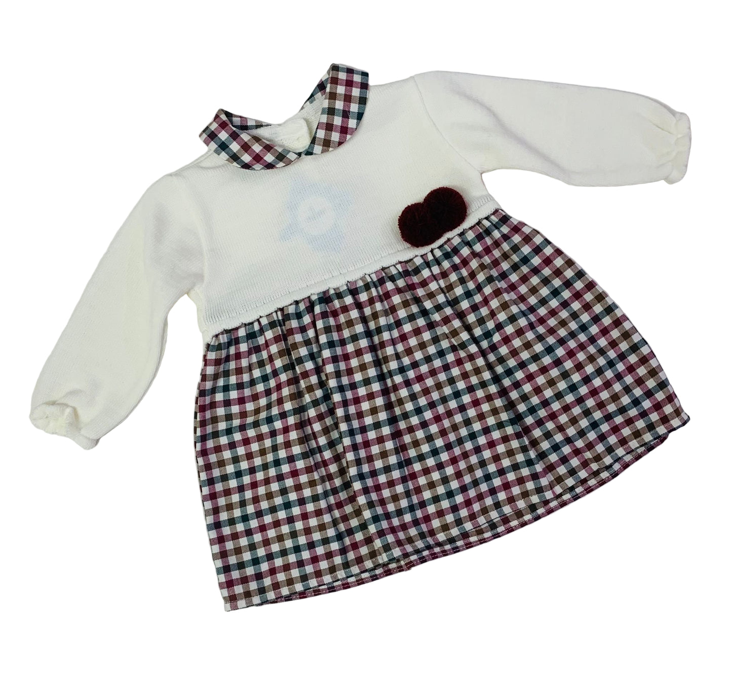 Sardon Girls Winter Red & Green Knit Dress