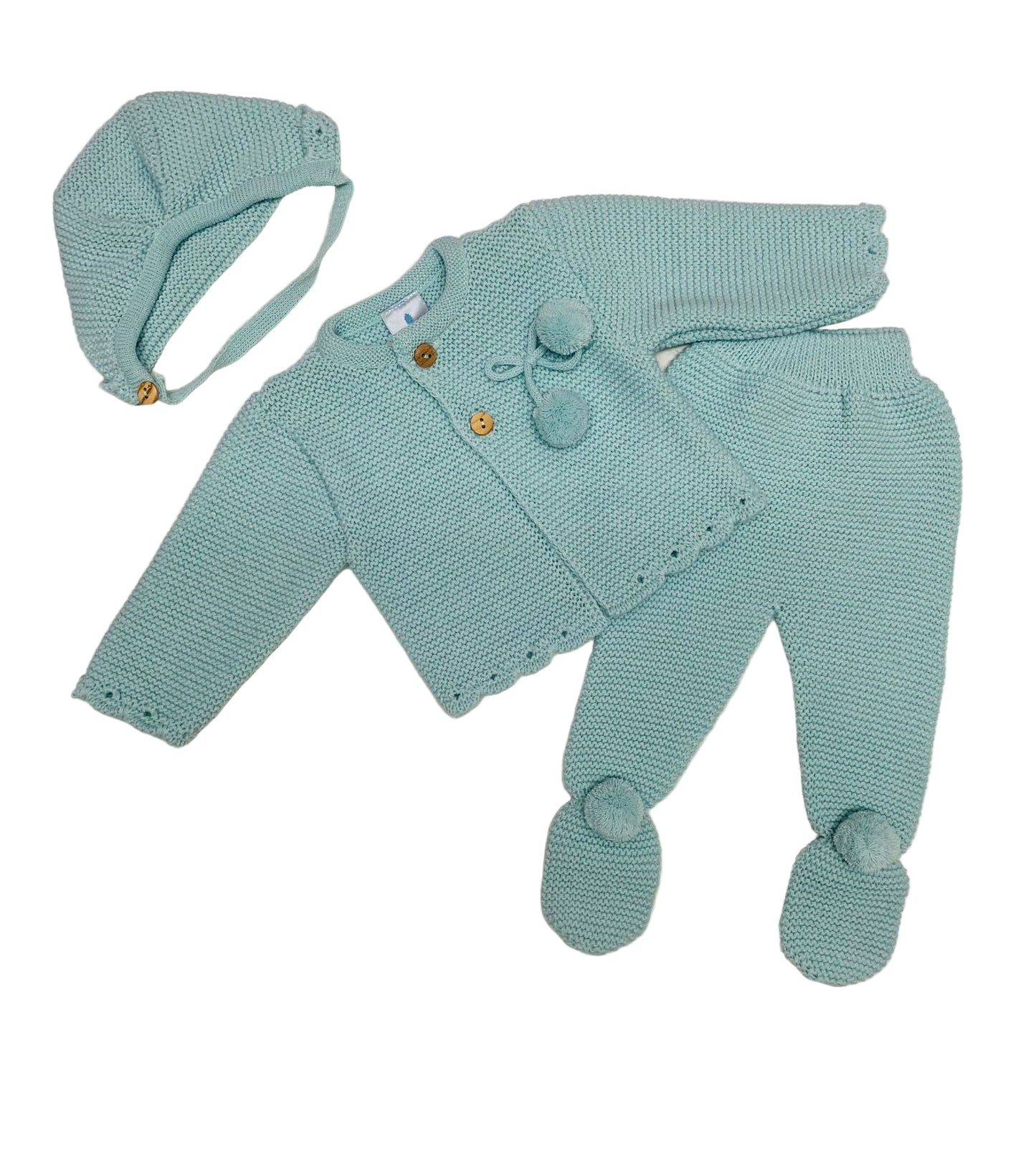 Sardon Girls Mint 2PC Set, Jersey and Pants with bonnet