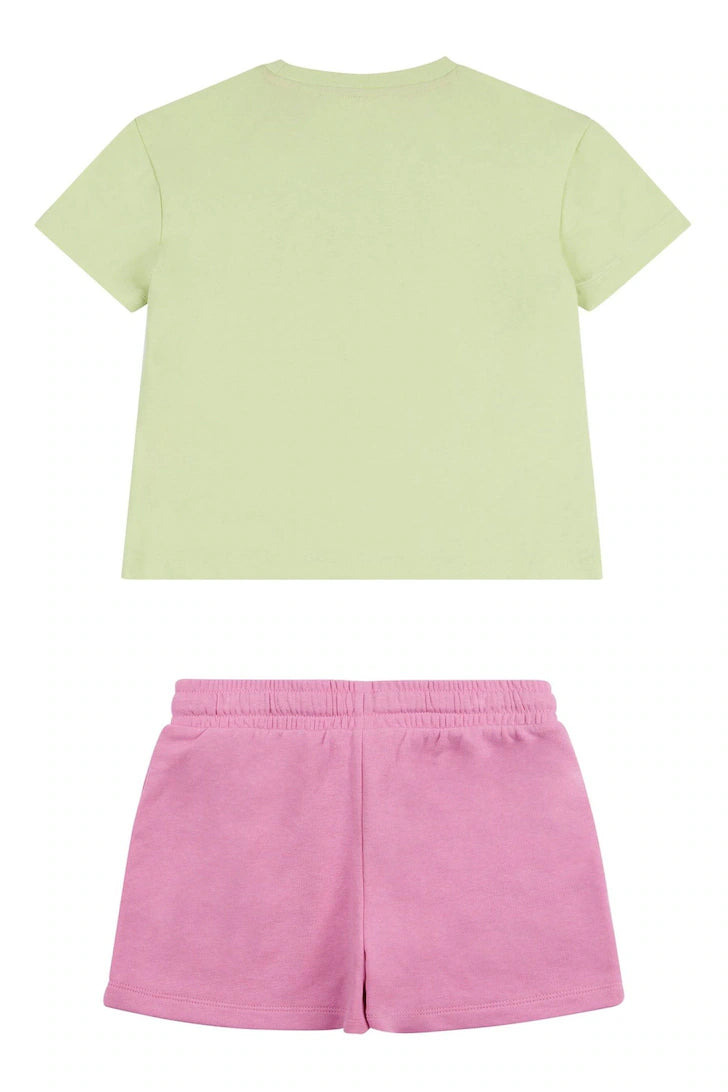 ELLE Girls Lime Geometric Graphis Shorts & T Shirt Set
