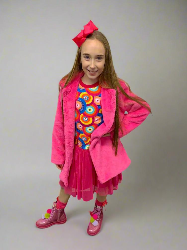 Agatha Ruiz de la Prada Fushia Faux Fur Coat