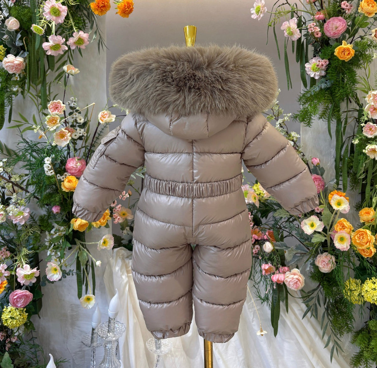 EvaBella Signature Winter Snowsuit with Detachable belt Irish Cream
