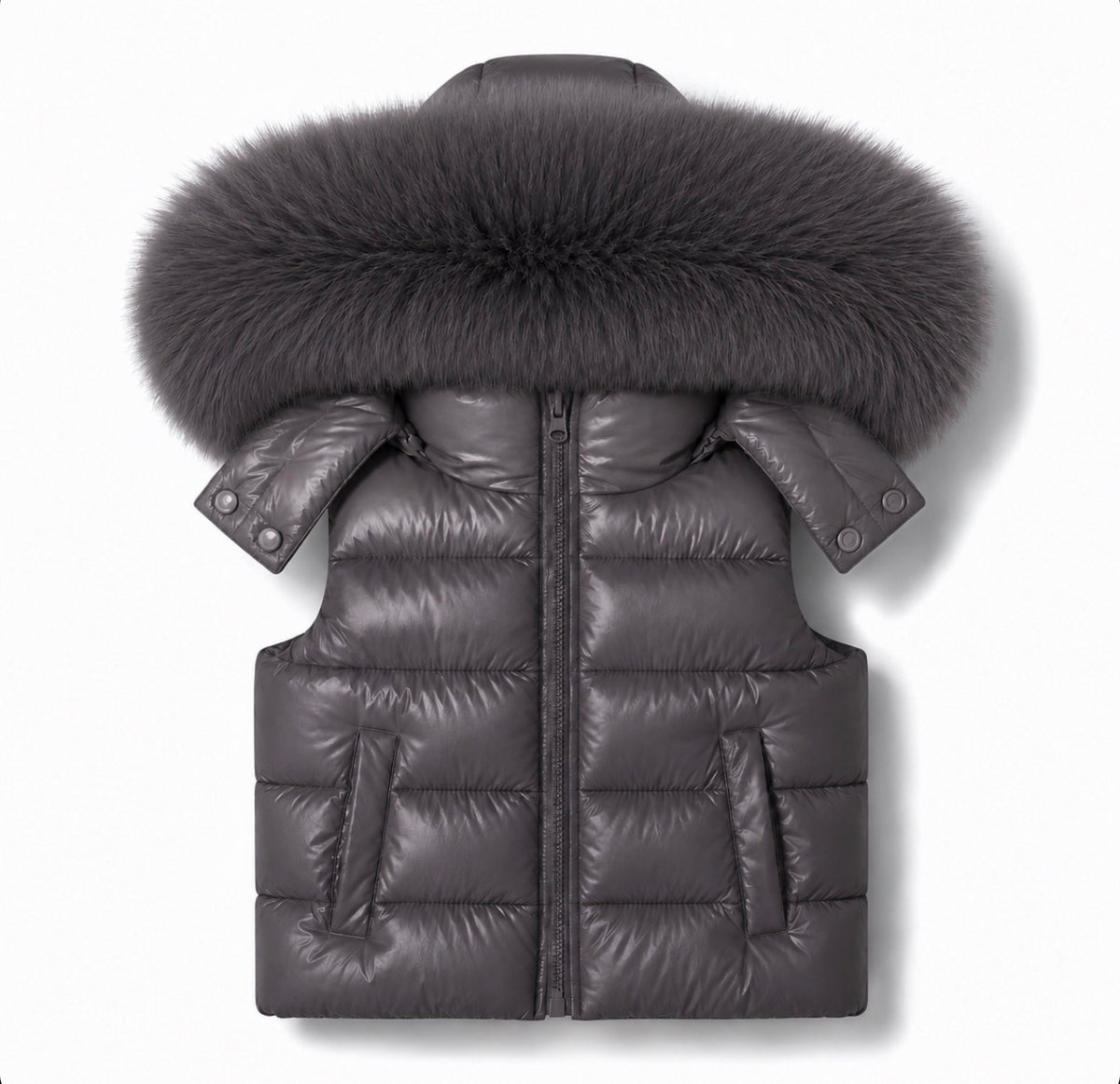 Pre-Order | Limited Stock | EvaBella Signature Faux Padded Gillet| Charcoal