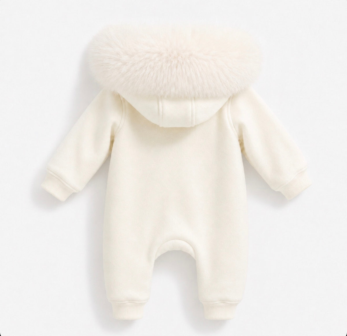 EvaBella Signature Faux Fur Hooded All in One| Cream