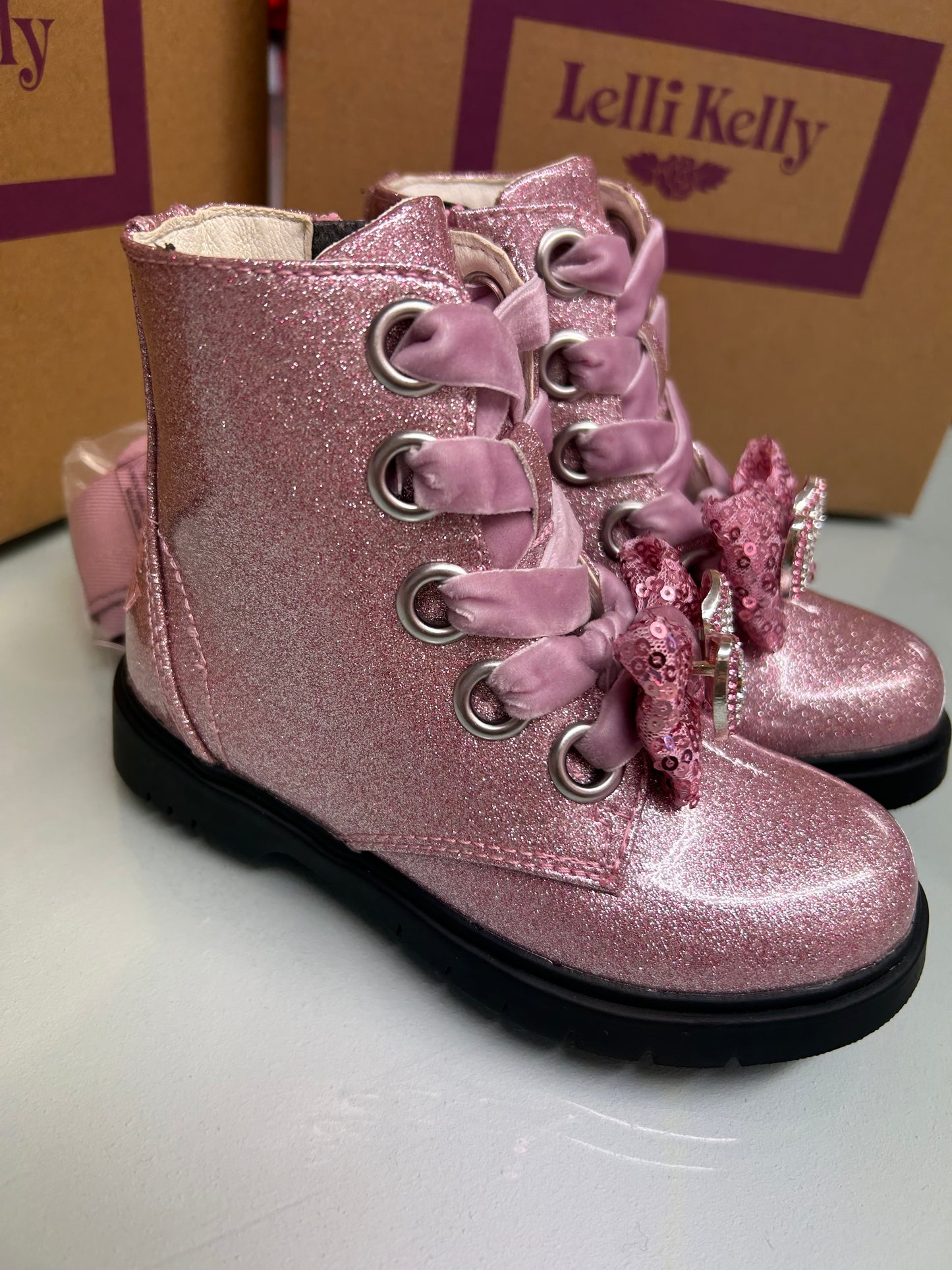 Lelli Kelly Fioldi Rocco Pink Glitter Bow Boot