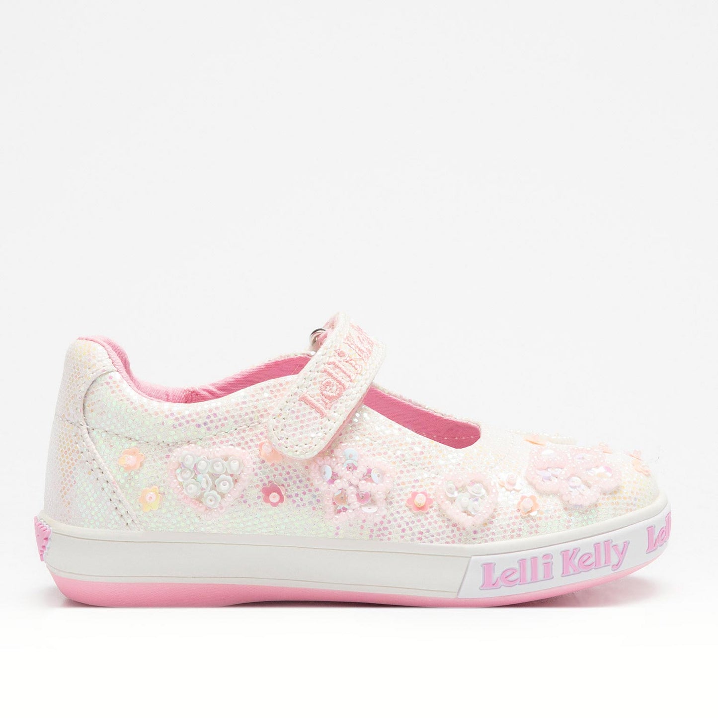 Lelli Kelly Thalia White Heart Canvas Shoes *Preorder May