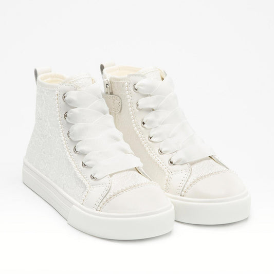 Lelli Kelly Arlet White Lace High Top Canvas