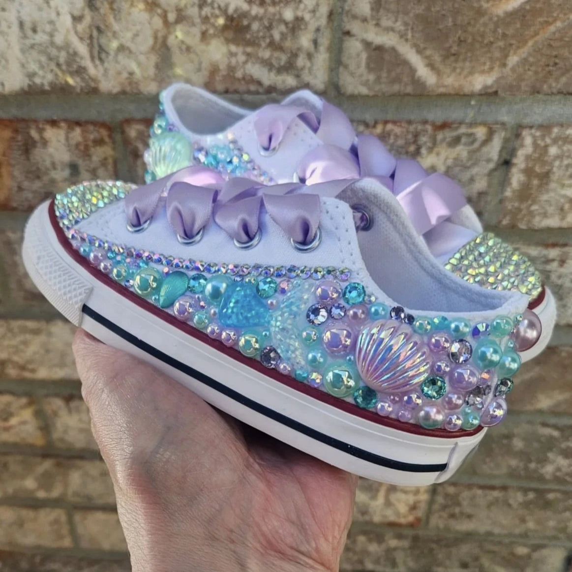 Dolly Bling Canvas Pastel Pearl Pump