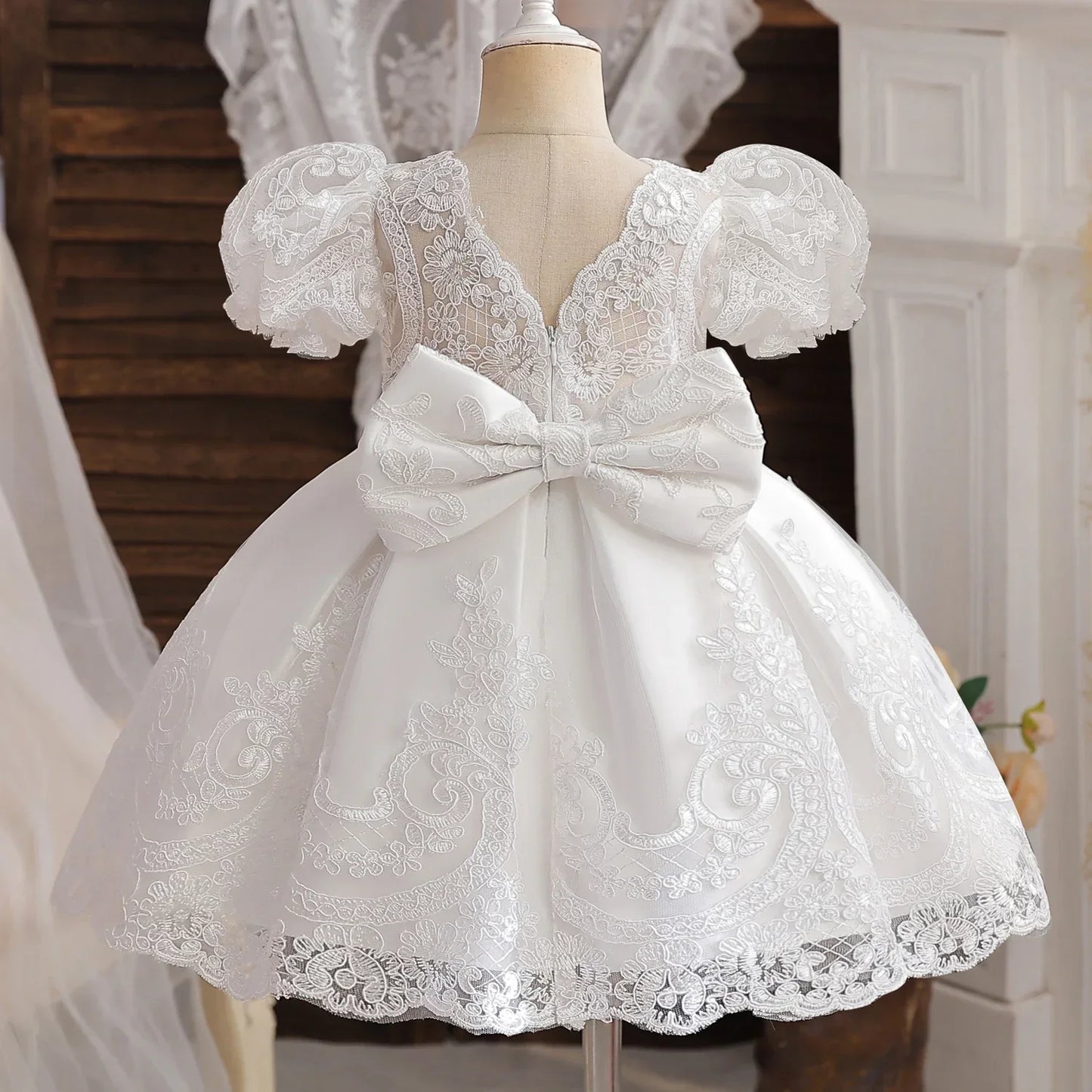 Girls floral Christening Dress