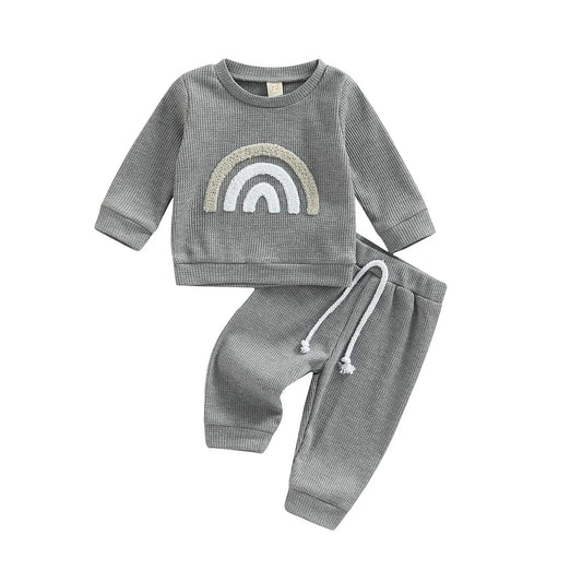 Baby Loungewear 2-piece Grey Rainbow *