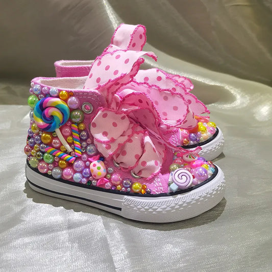 Dolly Bling Baseball Boots Pink Candy Canvas *