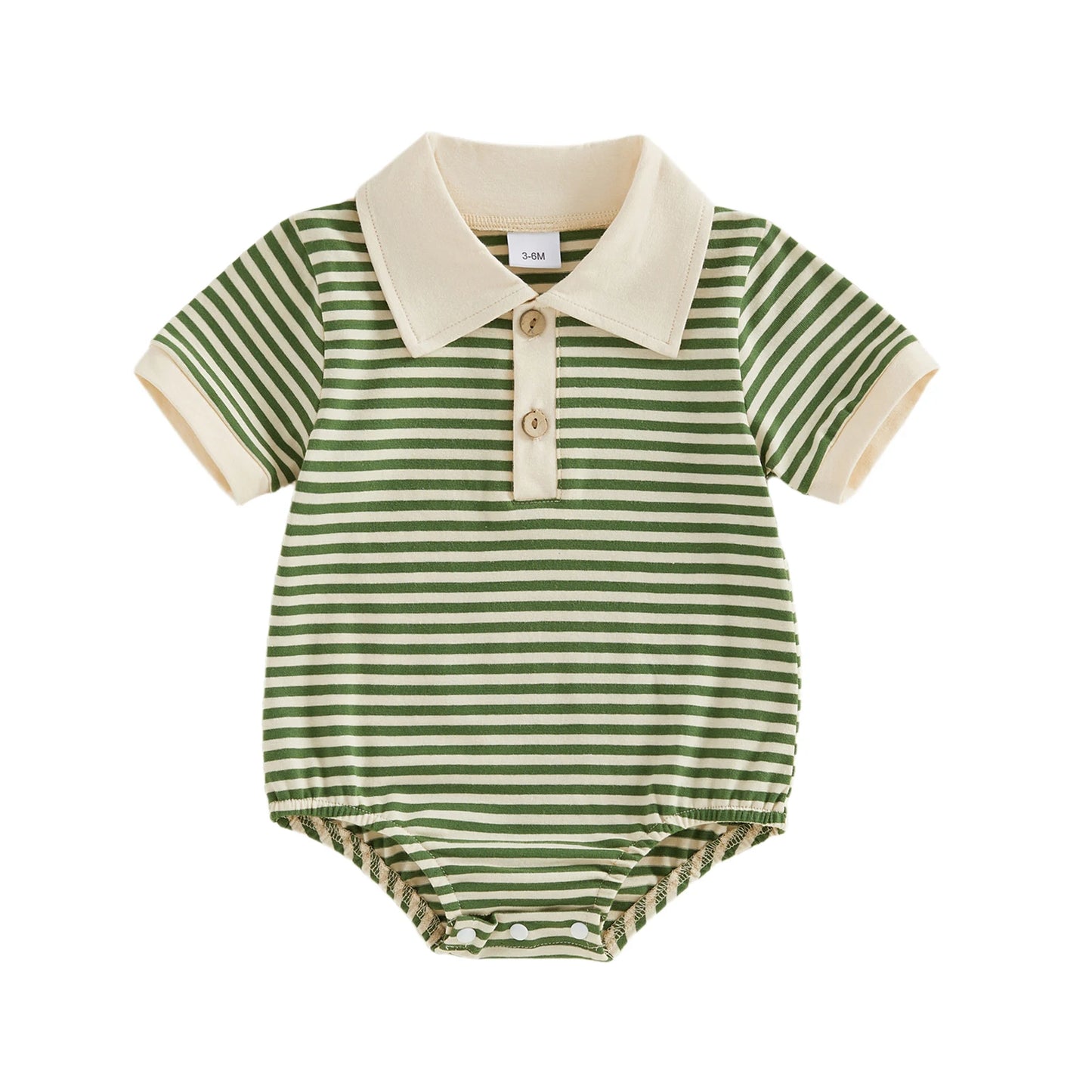 Baby Boys Striped Polo Romper