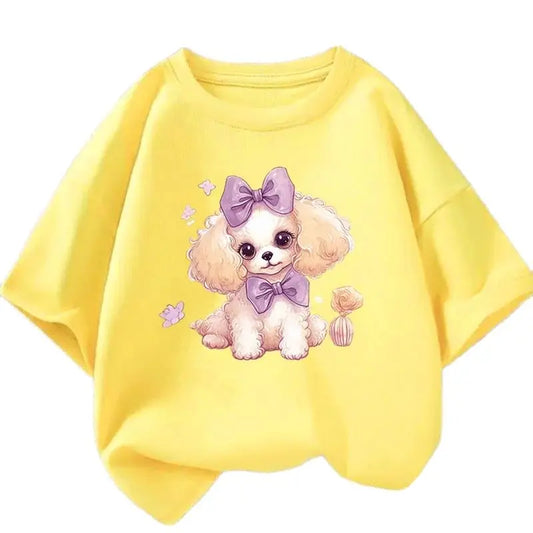 Girls Lemon Puppy Dog T shirt