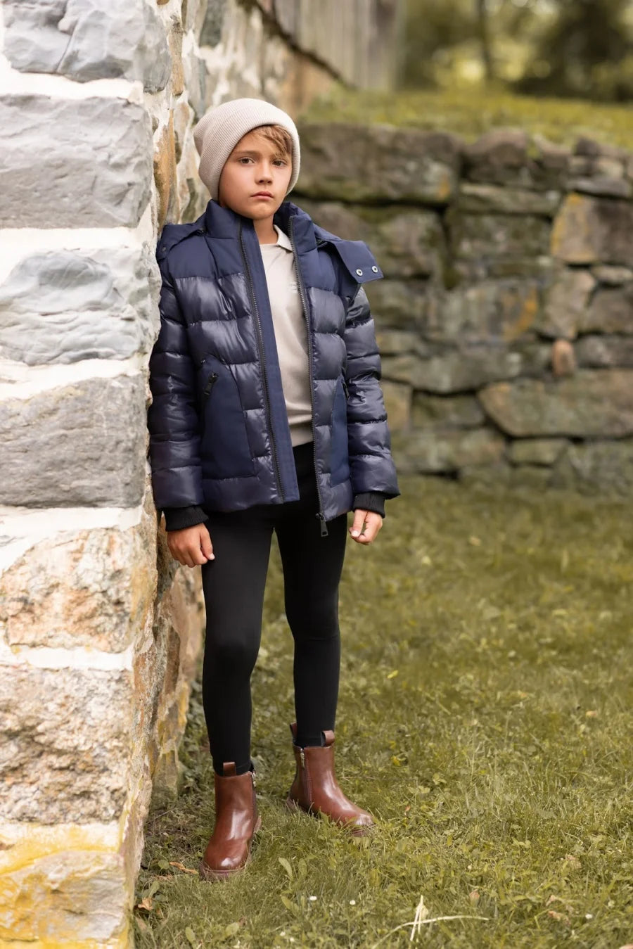 Boys Navy Hooded Puffer Jacket *Online Product