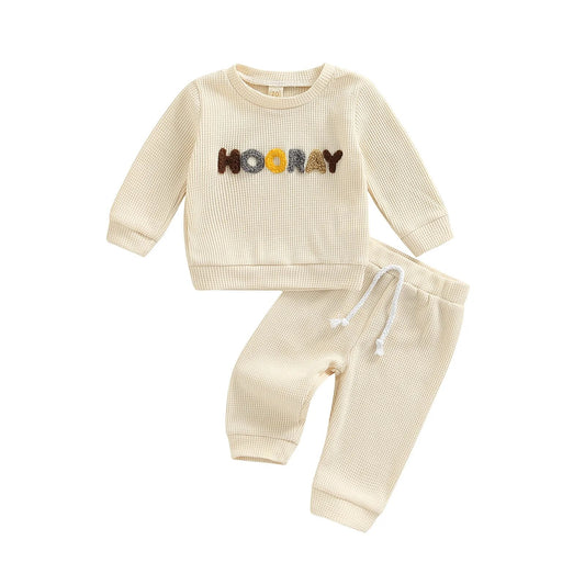 Baby Loungewear 2-piece Stone 'Horray' *