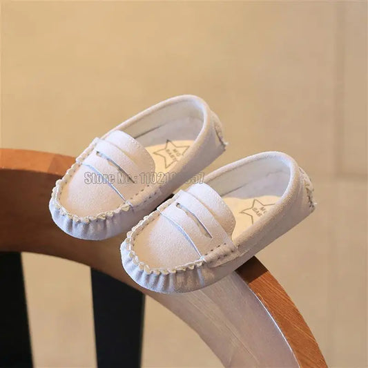 Boys Moccasin White Loafers *