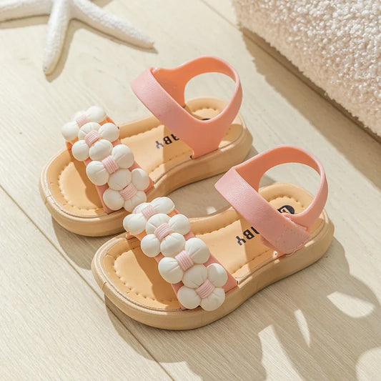 Girls Anti-slip Pink Daisy Flower Sandal *