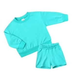 Boys Aqua Sweatshirt & Matching Shorts