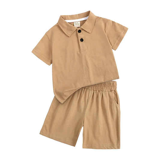 Boys Biscuit Polo & Shorts Set